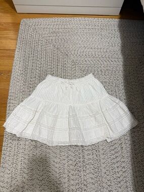 Unsubscribed White Victorian Ruffle Lace Mini Skirt